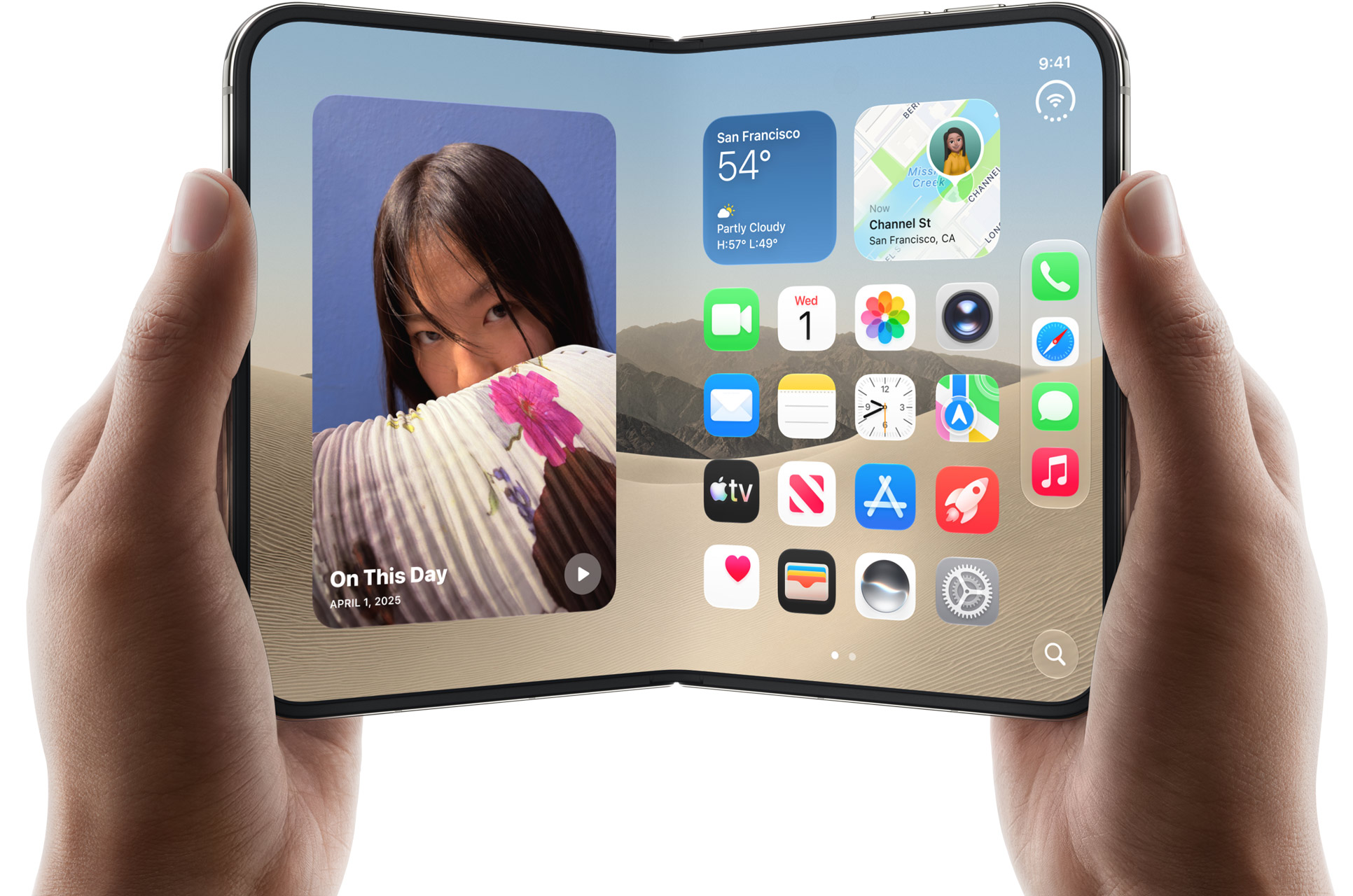 iPhone Duo held open in two hands